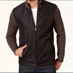 Men’s Alfani Mixed media cardigan.